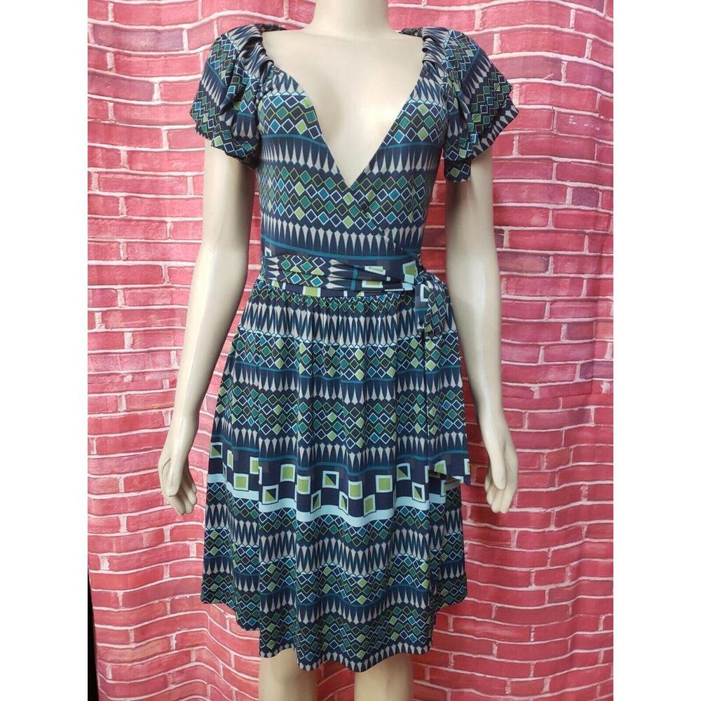 BCBGENERATION GREEN MULTICOLOR GEOMETRIC PATTERN … - image 8